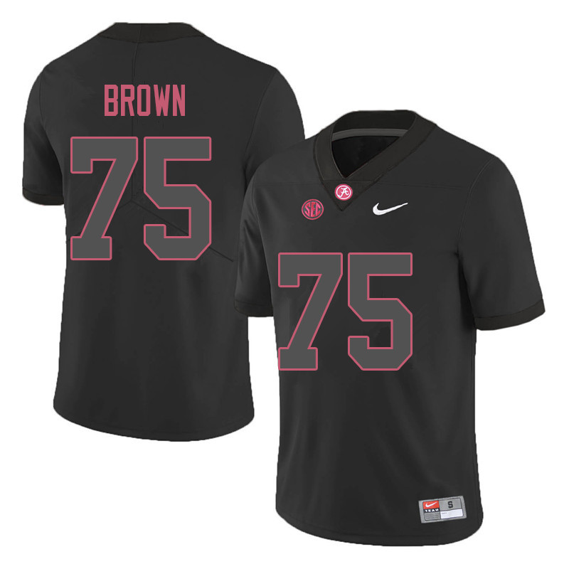 Men #75 Tommy Brown Alabama Crimson Tide College Football Jerseys Sale-Black